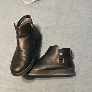 Black Leather Ankle Boots by Kuru